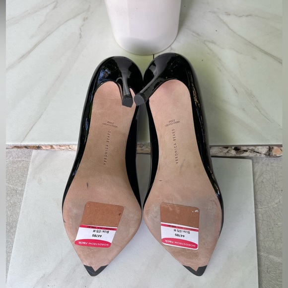 VERONICA BEARD Nathalia pointed toe black patent leather pumps size 7.5 - Picture 11 of 14